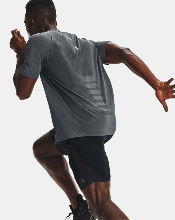 Men's UA Vanish Seamless Run Short Sleeve, Gray, pdpMainDesktop image number 3
